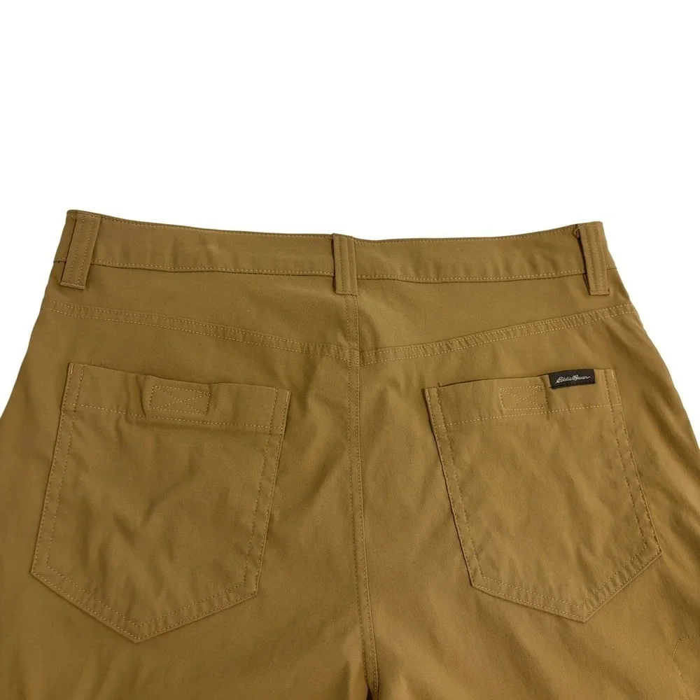 Eddie Bauer Convertible Tech Pants Mens 32W x 33L Tan Hiking Zip Off Stretch